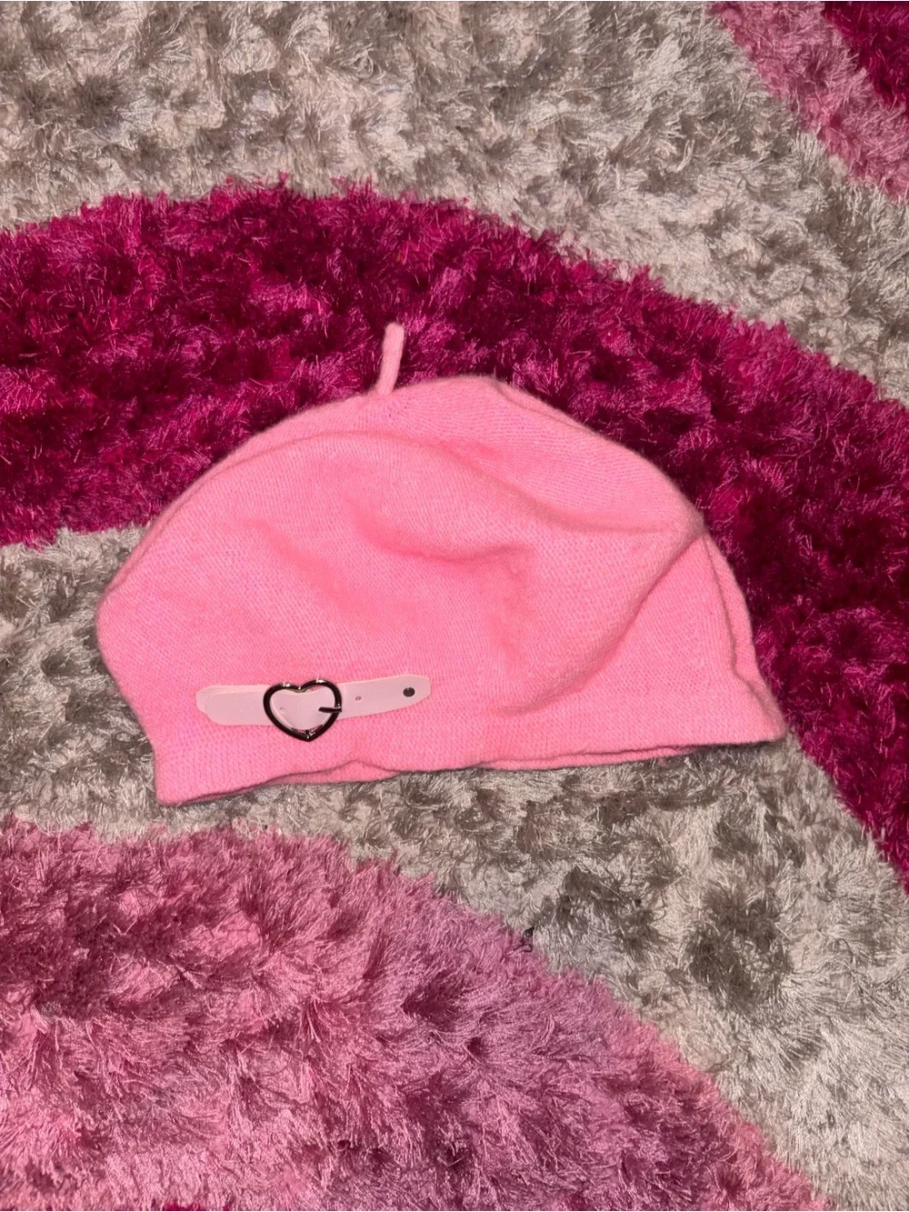 Girls' Pink Heart-Buckle Beret - Kids Accessories‎